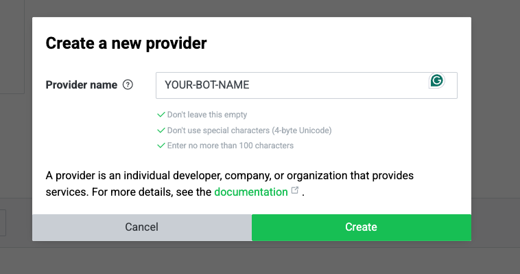 Create Provider
