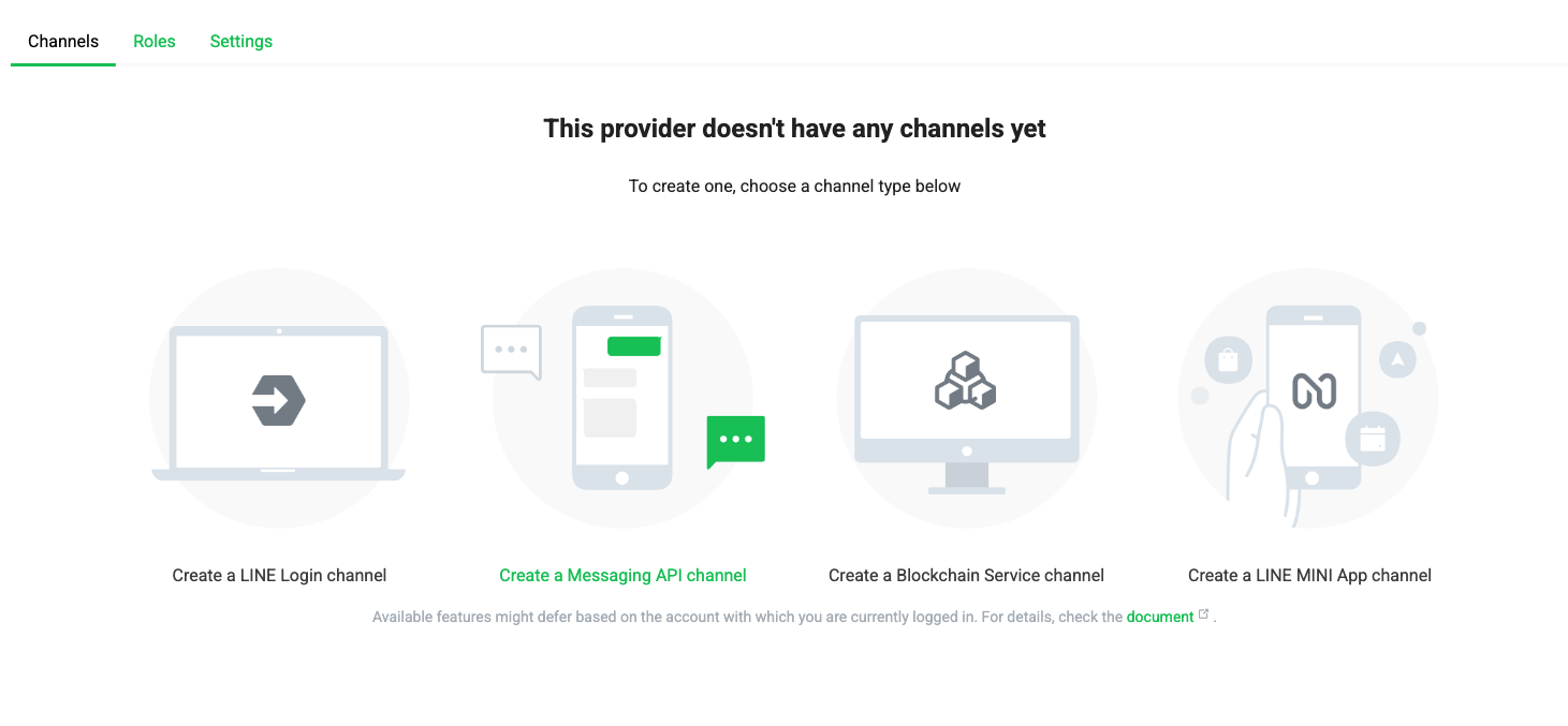 Create Messaging API channel